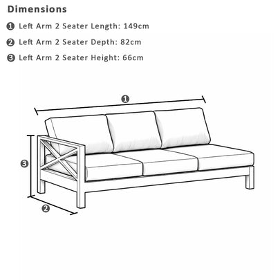 Kansas Package C - Outdoor Aluminium Corner Modular Lounge Set with Coffee Table