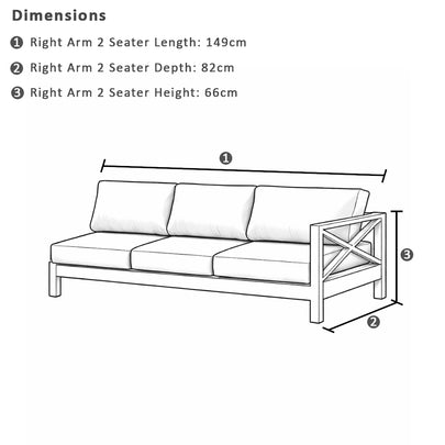 Kansas Package C - Outdoor Aluminium Corner Modular Lounge Set with Coffee Table