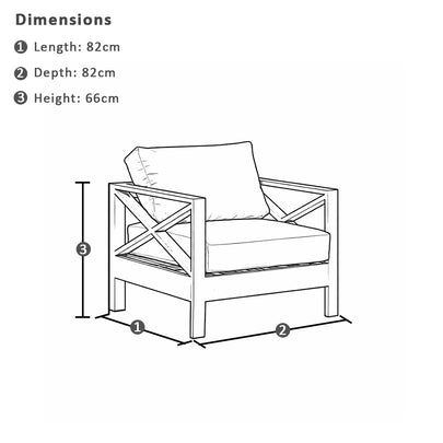 Kansas Package D - Outdoor Aluminium Corner Modular Lounge Set with Arm Chair and Coffee Table