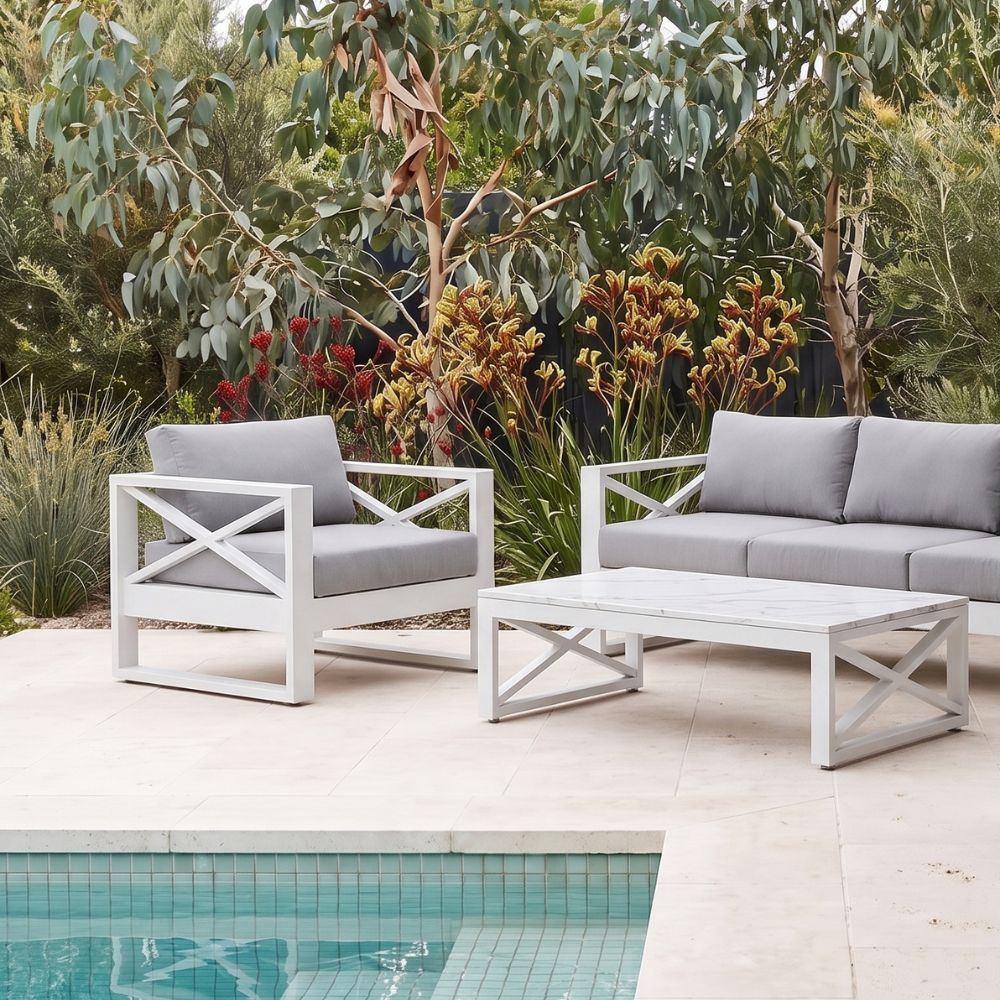 Kansas 1 seater Outdoor Aluminium Lounge Arm Chair