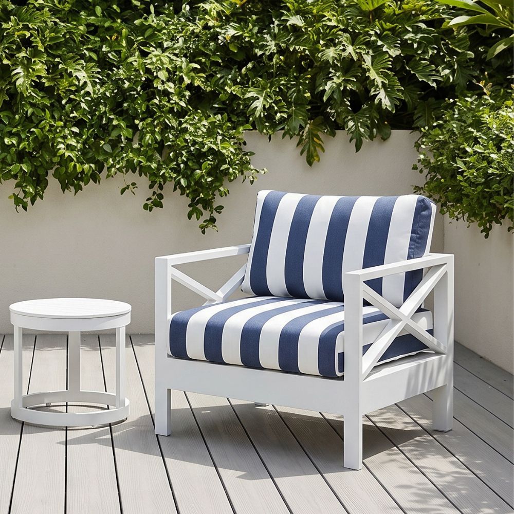 Kansas 1 seater Outdoor Aluminium Lounge Arm Chair
