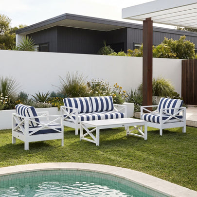 Kansas 2+1+1 seater Outdoor Aluminium Lounge Set with Coffee Table