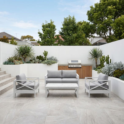 Kansas 2+1+1 seater Outdoor Aluminium Lounge Set with Coffee Table