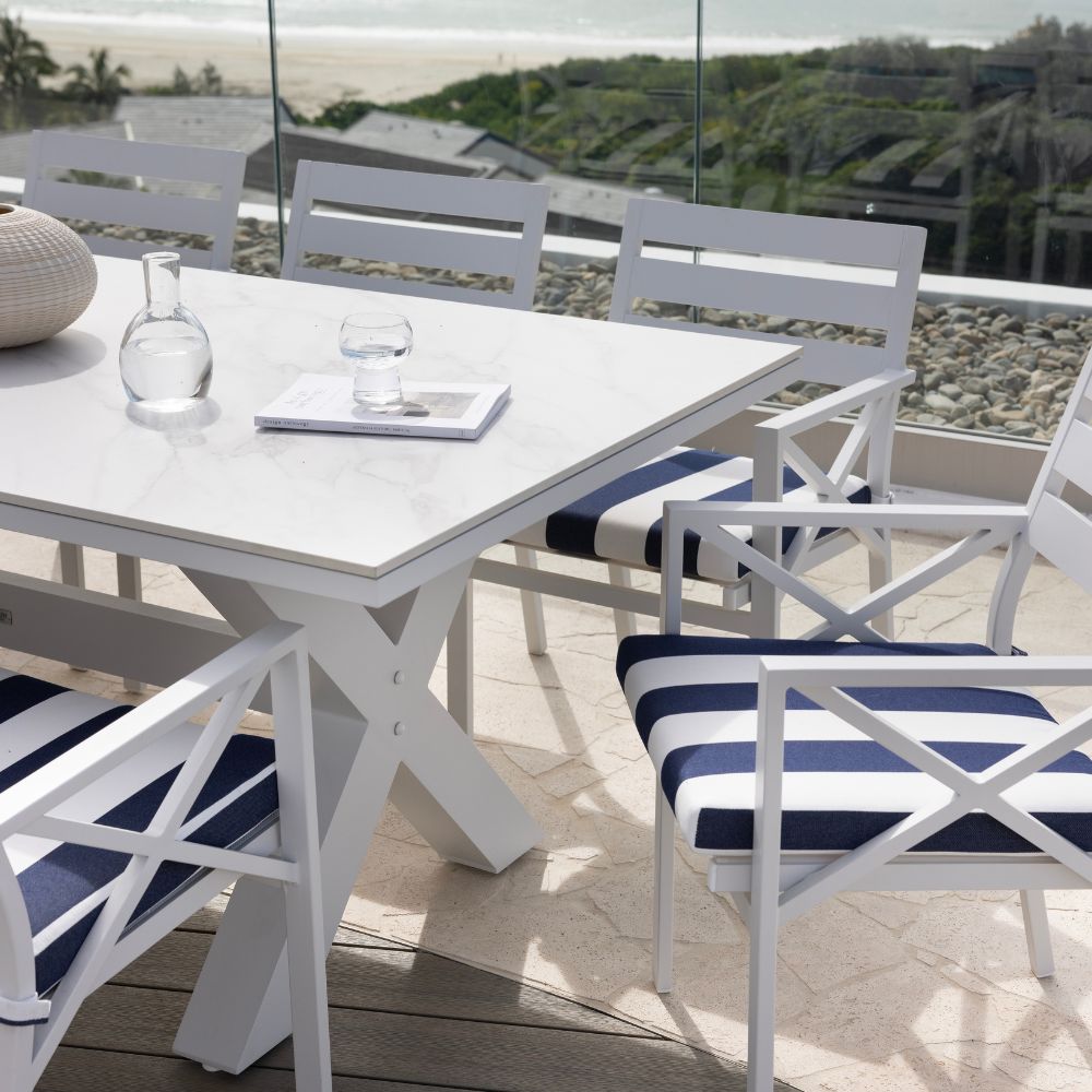 Kansas Outdoor Ceramic 3m  Aluminium Dining Table