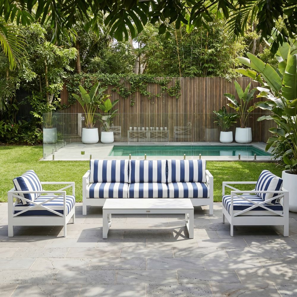 Kansas 3+1+1 seater Outdoor Aluminium Lounge Set with Coffee Table