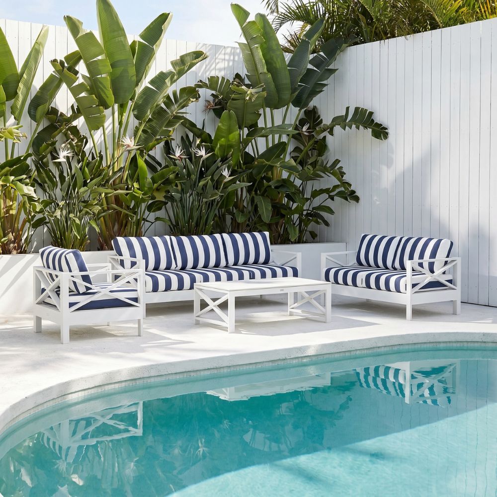 Kansas 3+2+1 seater Outdoor Aluminium Lounge Set with Coffee Table
