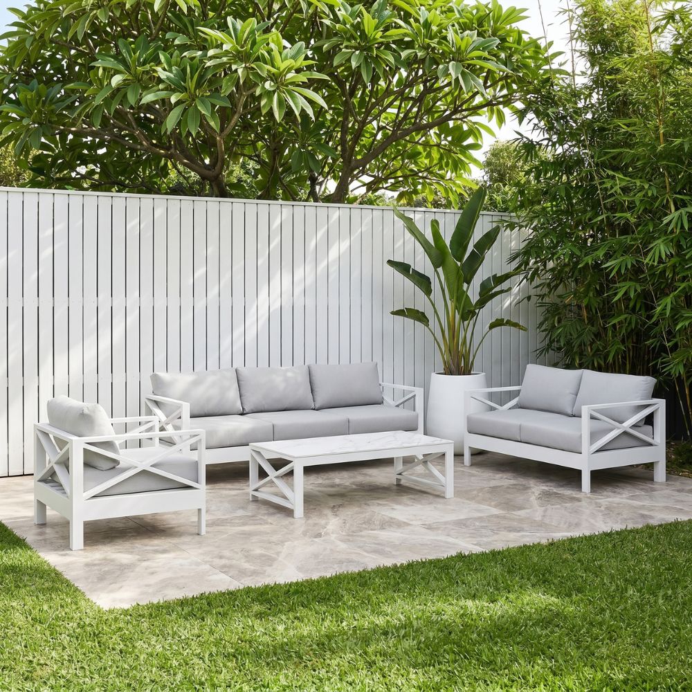 Kansas 3+2+1 seater Outdoor Aluminium Lounge Set with Coffee Table