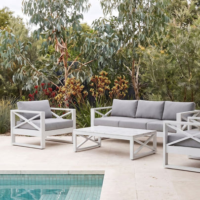 Kansas 3 seater Outdoor Aluminium Lounge