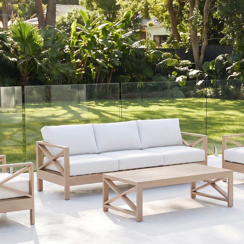 Kansas 3 seater Outdoor Aluminium Lounge