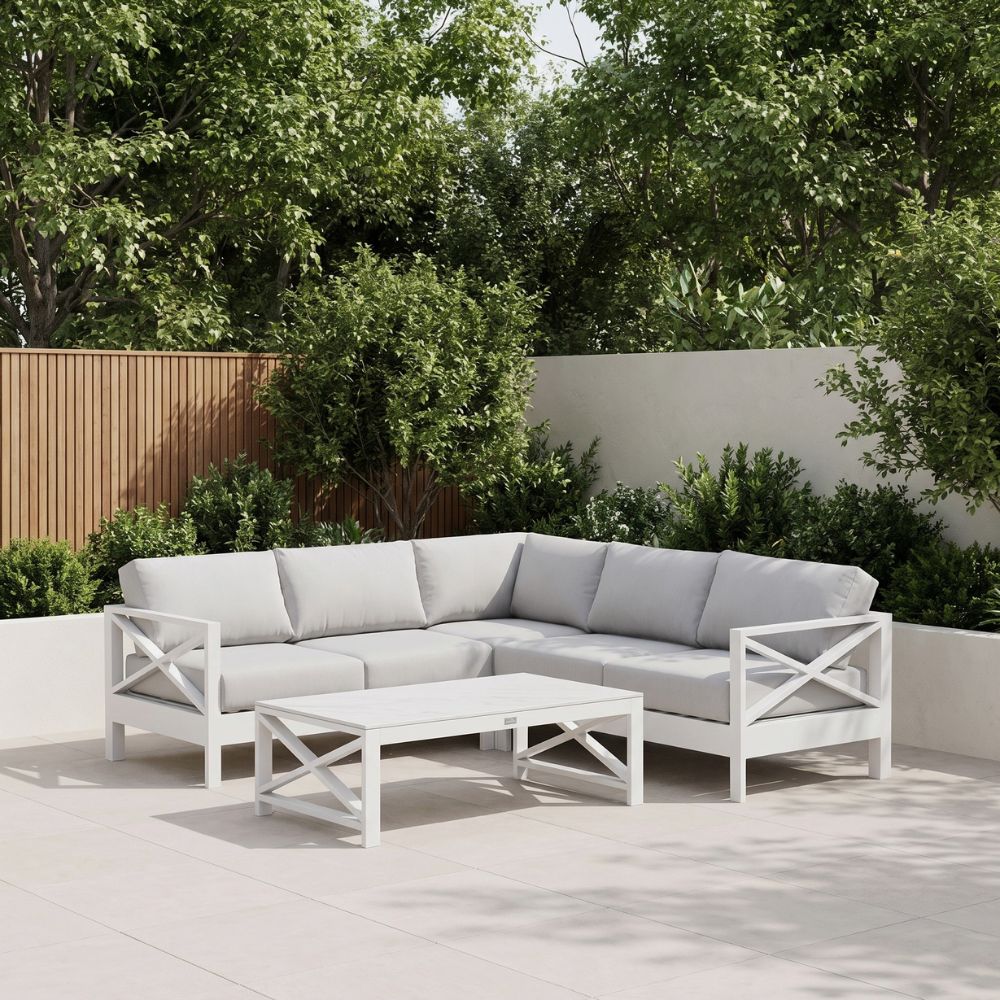 Kansas Package A - Outdoor Aluminium Corner Modular Lounge Set with Coffee Table