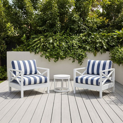 Kansas Outdoor Aluminium Lounge Patio Balcony Set with Side Table