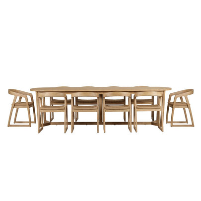 Kingscliff 10 Seater Rectangle Indoor Timber Dining Table and Chairs Setting