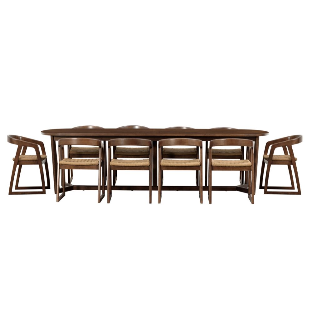 Kingscliff 10 Seater Rectangle Indoor Timber Dining Table and Chairs Setting