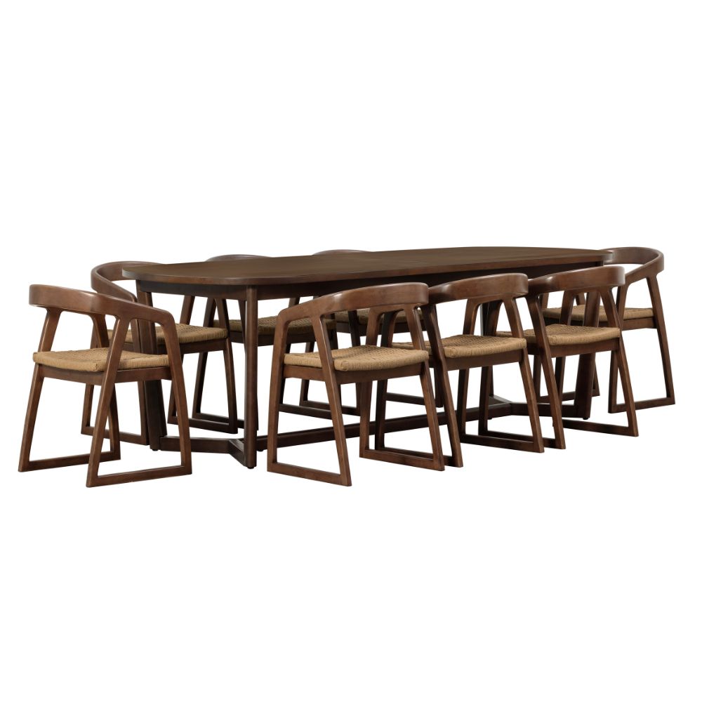 Kingscliff 8 Seater Rectangle Indoor Timber Dining Table And Chairs Setting