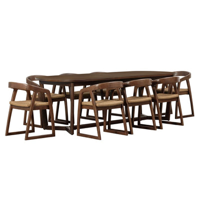 Kingscliff 8 Seater Rectangle Indoor Timber Dining Table And Chairs Setting