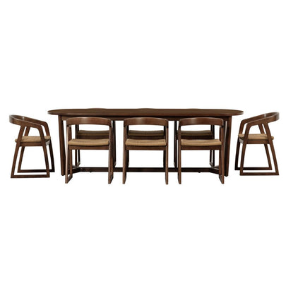 Kingscliff 8 Seater Rectangle Indoor Timber Dining Table And Chairs Setting