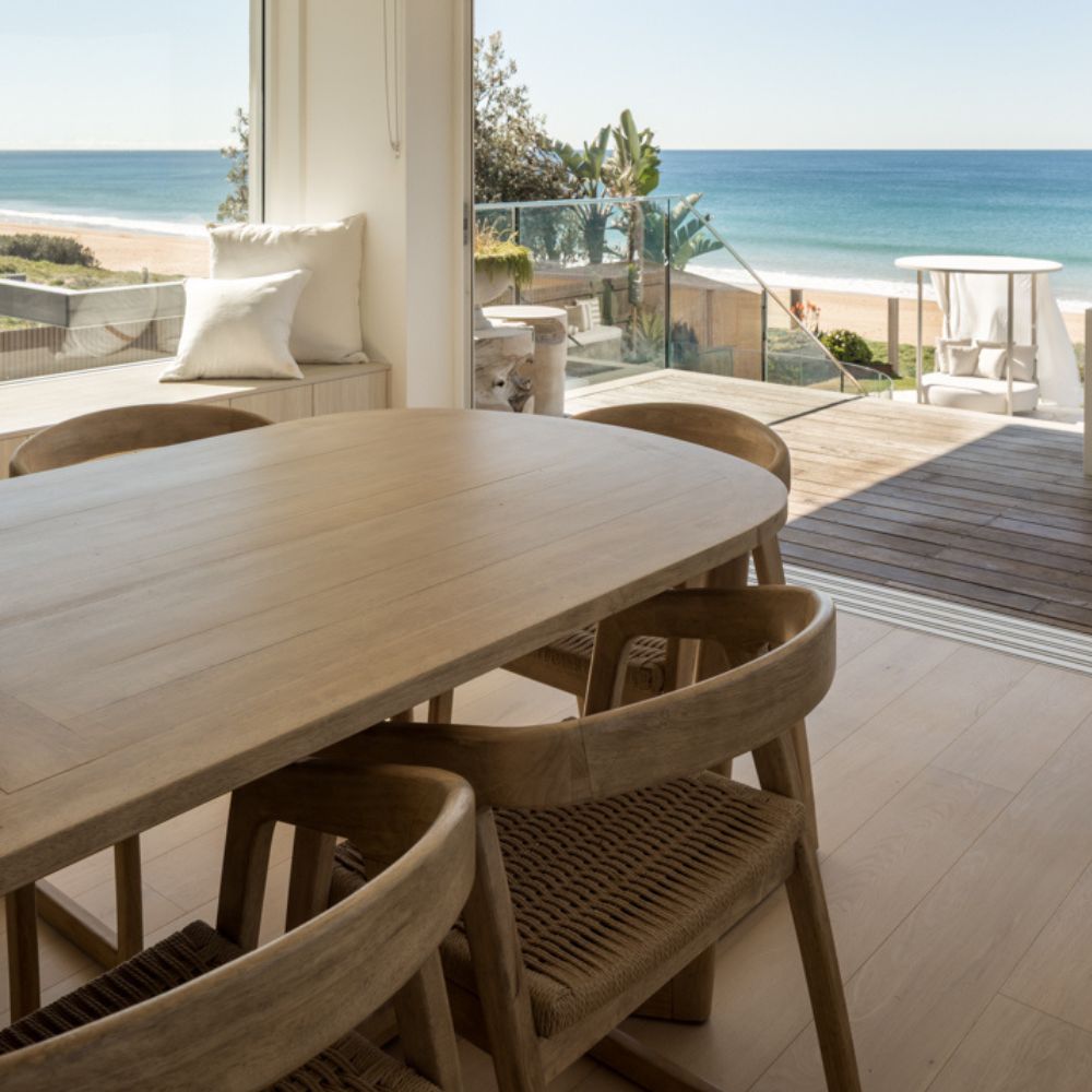 Kingscliff 10 Seater Rectangle Indoor Timber Dining Table and Chairs Setting