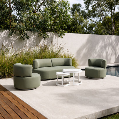 Onslow 2+1+1 Outdoor Lounge with Round Coffee Table Set