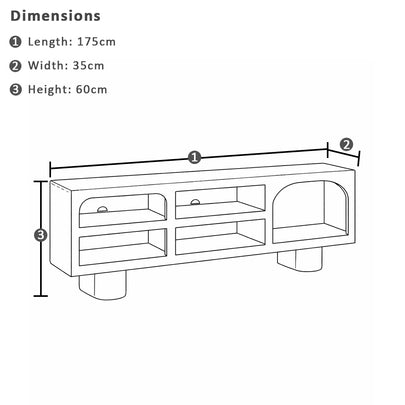 Large Beaumont Indoor Mango Wood TV Unit