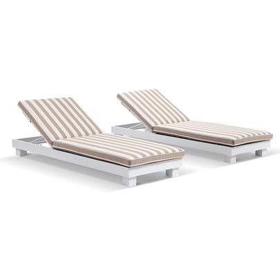 Santorini Aluminium Sun Lounge Set with Sunbrella Cushion