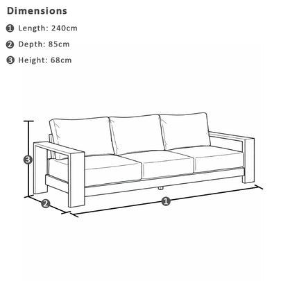Mackay Outdoor Aluminium 3+1+1 Lounge Set with Coffee table