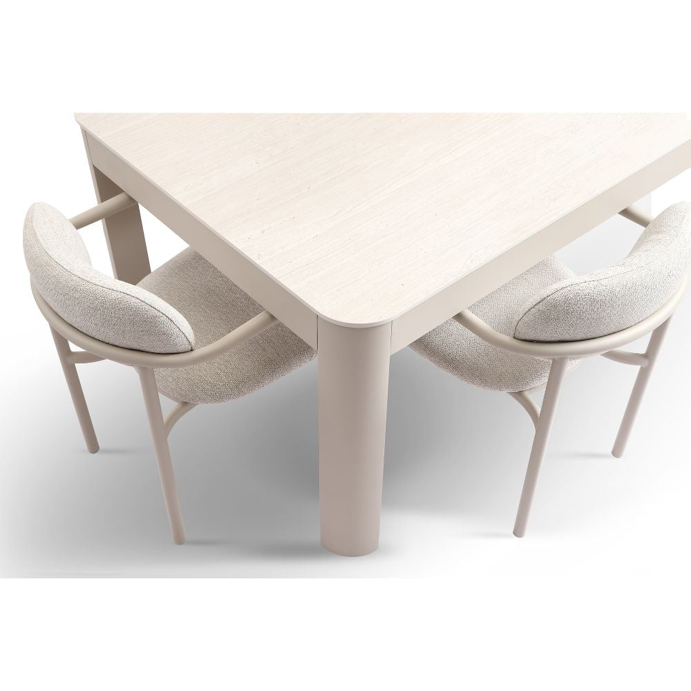 Malibu 2.2m Outdoor Aluminium and Ceramic Dining Table with 8 Aria Chairs