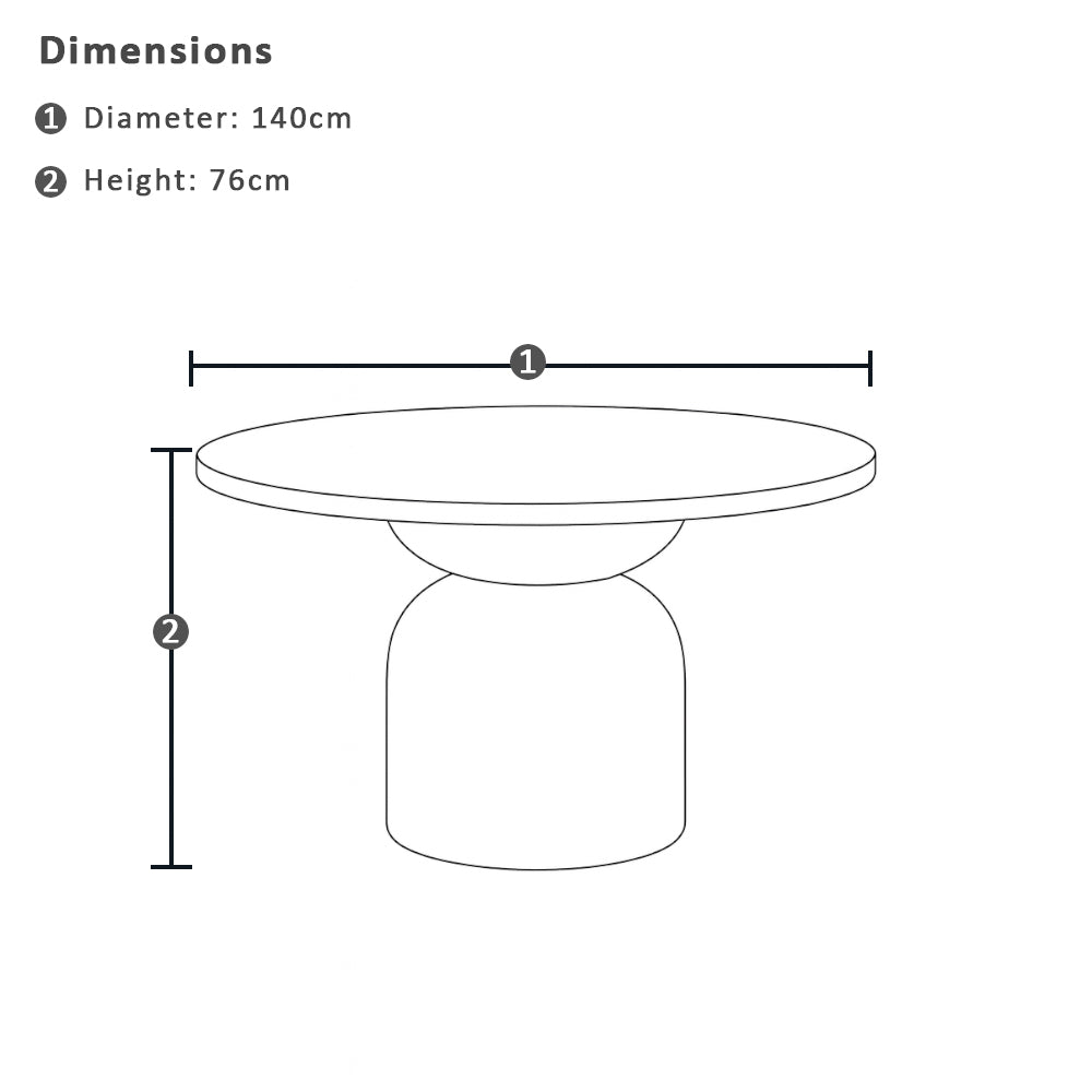 Milton Indoor 1.4m Round Wooden Dining Table