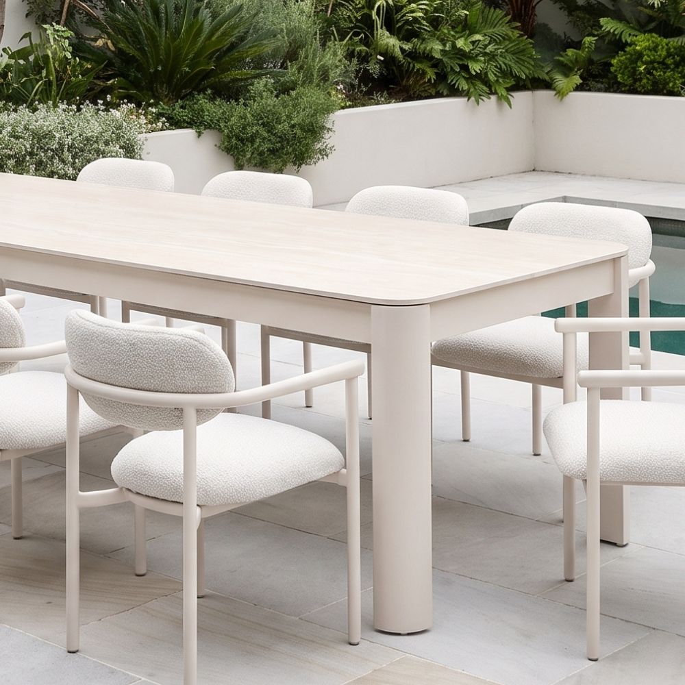 Malibu 2.65m Outdoor Aluminium and Ceramic Dining Table