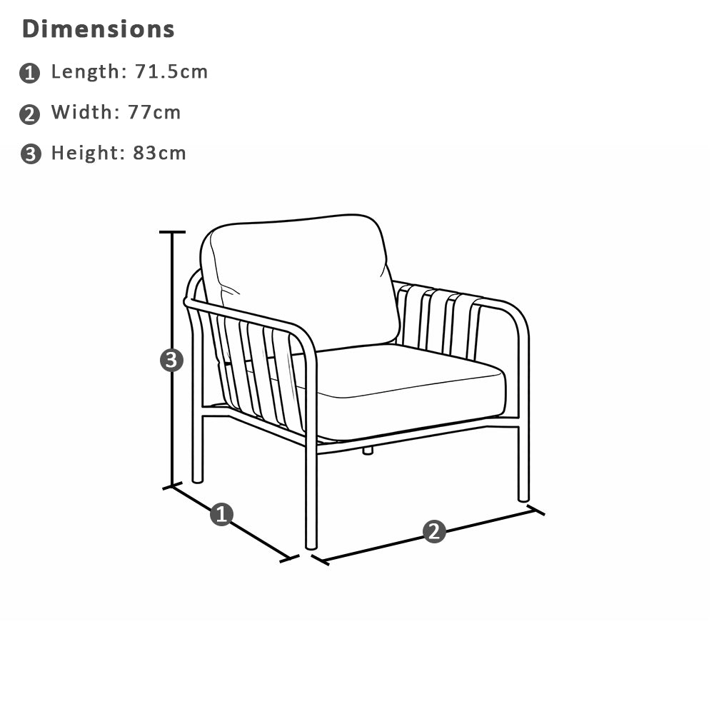 Mornington Outdoor 3+1+1 Lounge Setting with Coffee table and Side table