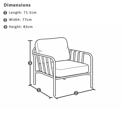 Mornington Outdoor 3+1+1 Lounge Setting with Coffee table and Side table