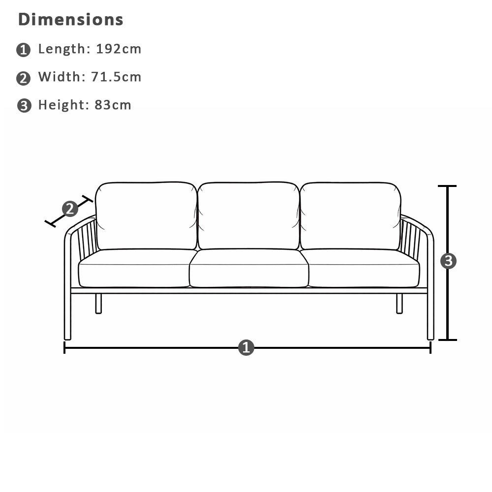 Mornington Outdoor 3+1+1 Lounge Setting with Coffee table and Side table