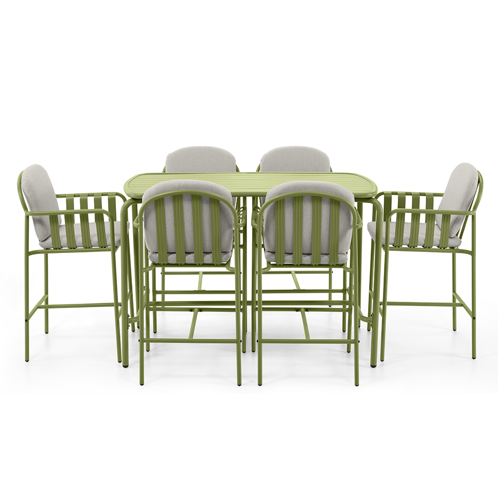 Mornington Outdoor 1.5m Bar Setting with 6x Stools