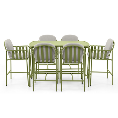 Mornington Outdoor 1.5m Bar Setting with 6x Stools