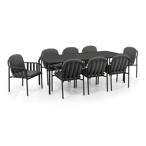 Mornington Outdoor 2.2m Rectangle Dining Setting with 8x Chairs