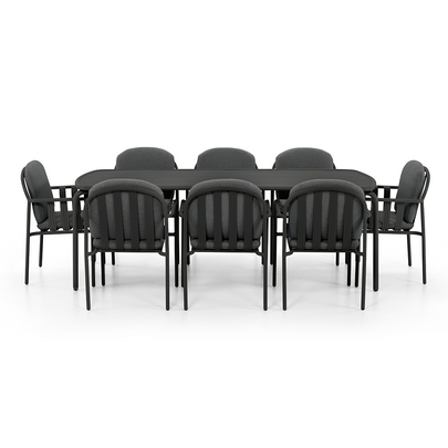 Mornington Outdoor 2.2m Rectangle Dining Setting with 8x Chairs