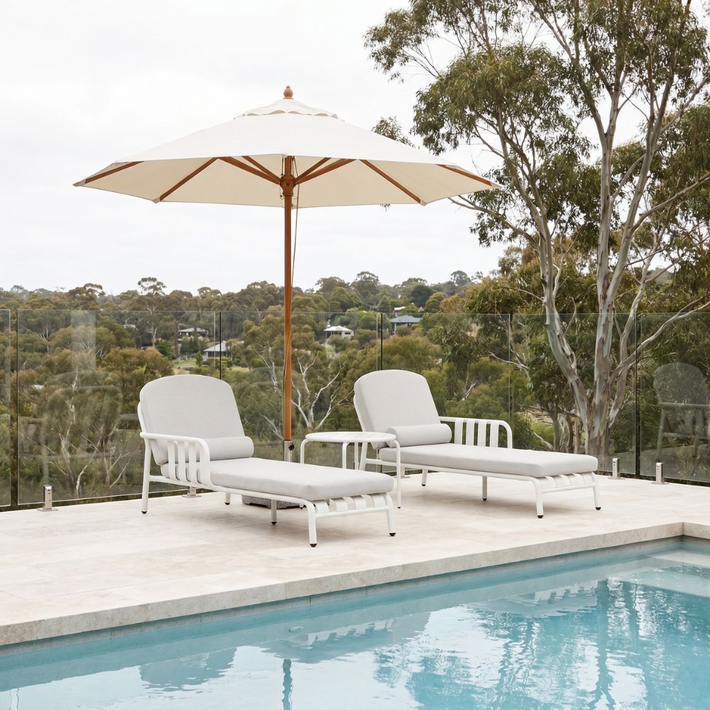 Mornington Outdoor Aluminium Sun Lounge Set with Side Table