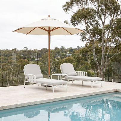 Mornington Outdoor Aluminium Sun Lounge Set with Side Table