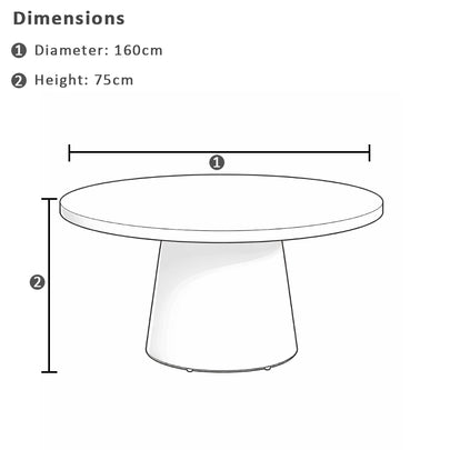 Narrabeen Outdoor 1.6m Round Ceramic Dining Table with 8 Santorini Chairs