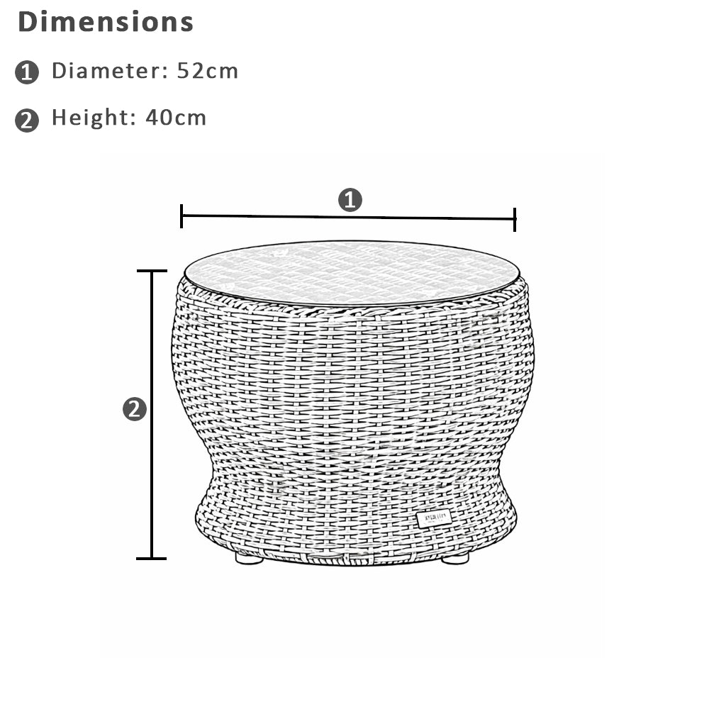Plantation Outdoor Wicker Patio Set with Side Table
