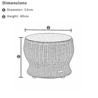 Plantation Outdoor Wicker Patio Set with Side Table