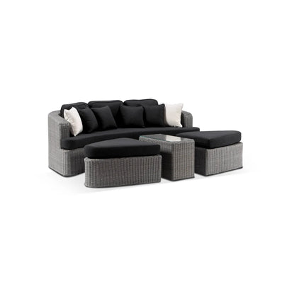 Noosa Outdoor Modular 4 Piece Daybed in Half Round Wicker
