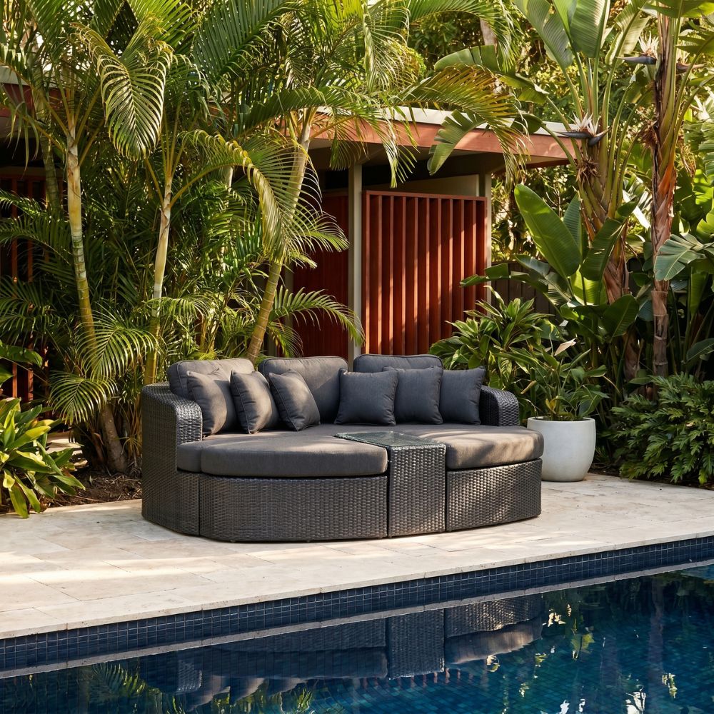 Noosa Outdoor Wicker 4 Piece Modular Garden Daybed
