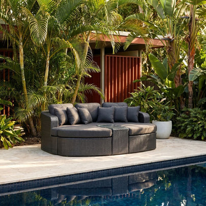 Noosa Outdoor Wicker 4 Piece Modular Garden Daybed