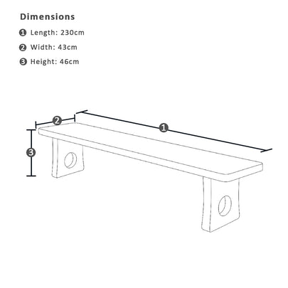 Norah Indoor 2.3m Timber Bench Seat