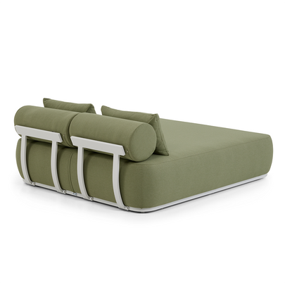 Norfolk Outdoor Aluminium Double Sun Lounge Daybed with Side Table