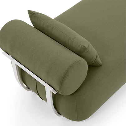 Norfolk Outdoor Aluminium Single Sun Lounge With Side Table