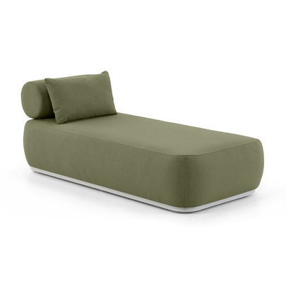 Norfolk Outdoor Aluminium Single Sun Lounge With Side Table