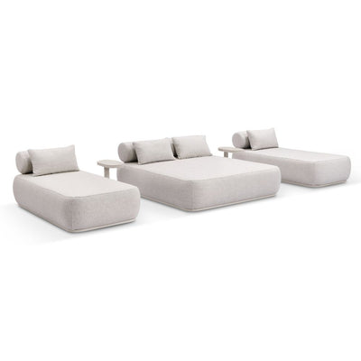 Norfolk Outdoor Aluminium Double and Single Sun Lounge Set with Side Tables Package