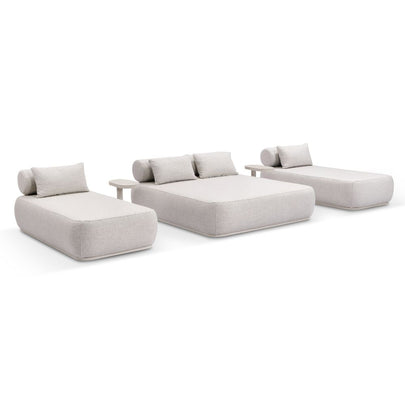 Norfolk Outdoor Aluminium Double and Single Sun Lounge Set with Side Tables Package