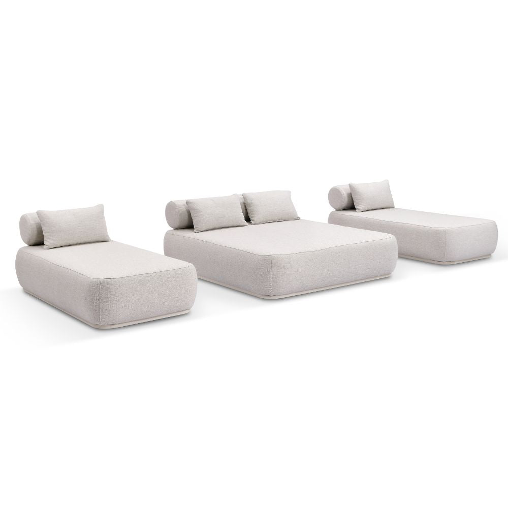 Norfolk Outdoor Aluminium Double and Single Sun Lounge Set with Side Tables Package